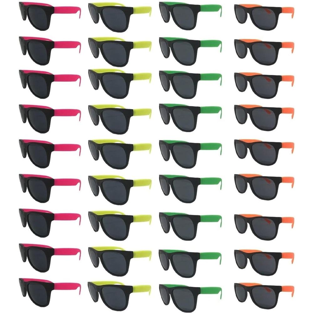 Neon Sunglasses Bulk Pack 48 Green Pink Yellow Orange Sunglasses UV 400